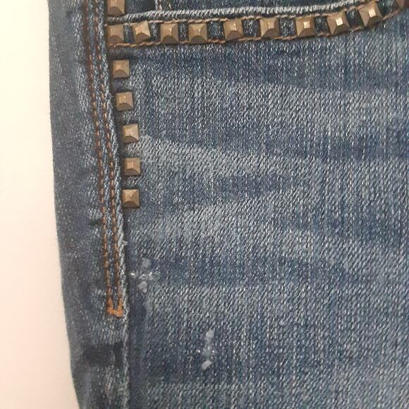 American Eagle Womens Jeans Sz 12 Reg Artist Stretch Low Rise Distressed Cropped - Picture 3 of 12